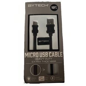 ByTech Micro USB Cable Heavy Duty Extra Thick 4MM 10FT Black